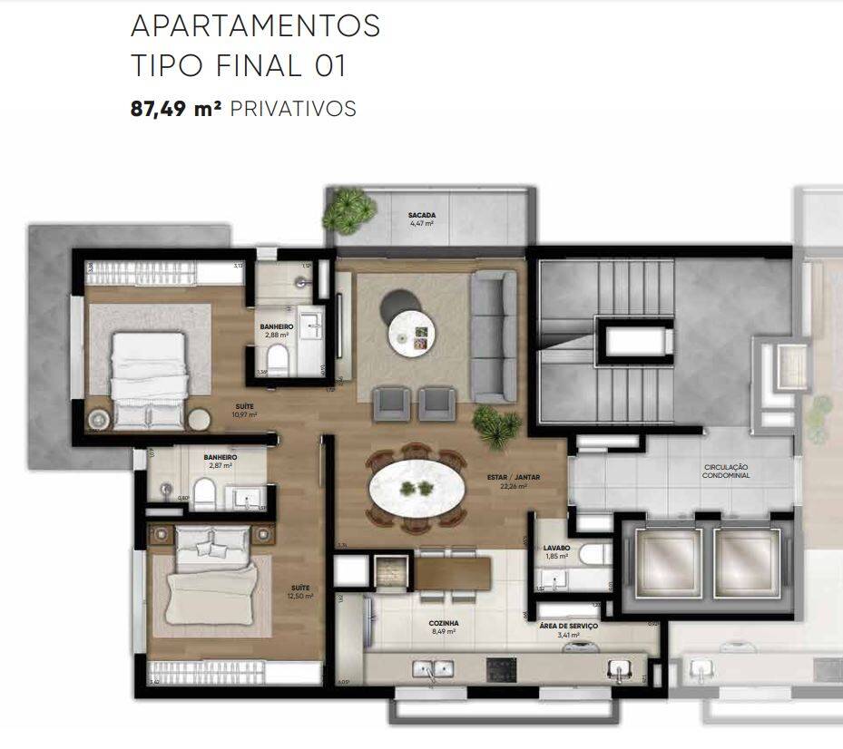 Apartamento à venda com 2 quartos, 87m² - Foto 11