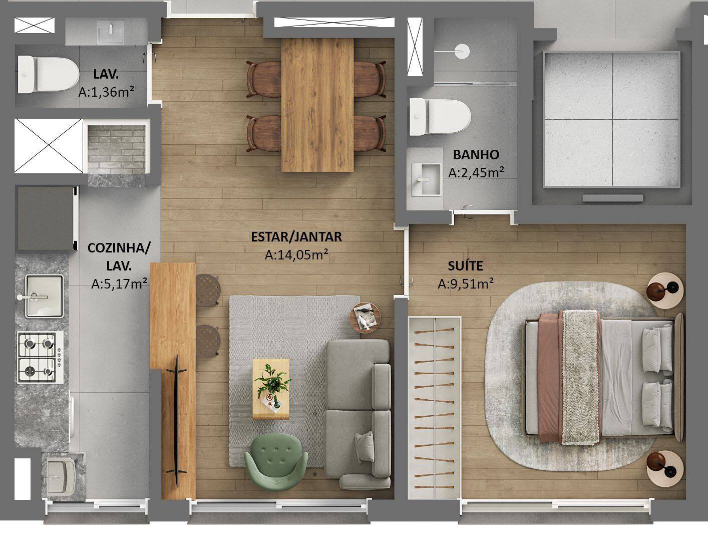 Apartamento, 2 quartos, 51 m² - Foto 16